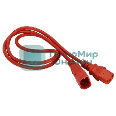 Шнур питания C13-C14, 3х0.75, 220В, 10А, красный, 1.8 метра