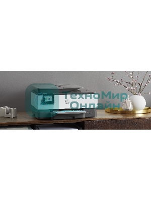 МФУ струйное HP OfficeJet 8023 (1KR64B), A4, цвтной, печ. до 20 стр/мин. (ч/б), до 10 стр/мин. (цвет), скан. до 8 стр/мин. (ч/б) 3.5 стр/мин. (цвет), 1200 x 1200 dpi, USB, RJ-45, Wi-Fi, Air Print