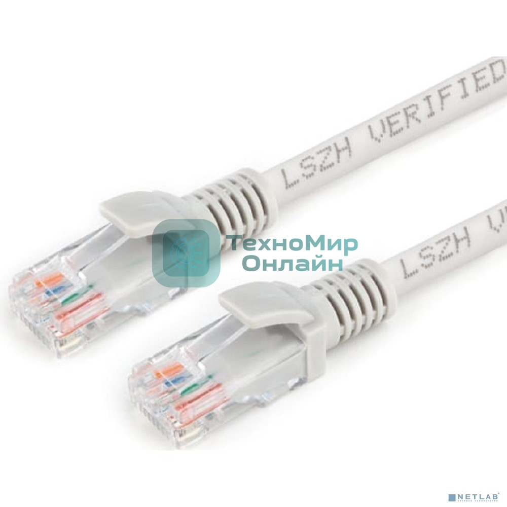 Патч-корд LSZH медный UTP Cablexpert PP30-0.5M cat.5e, 0.5м, литой, многожильный, серый