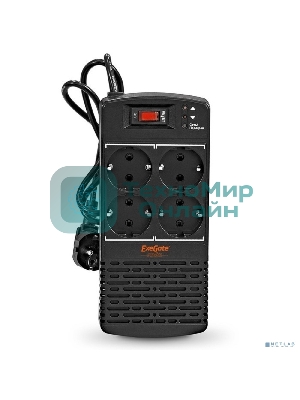 Стабилизатор ExeGate Power AD5000-600 (600VA/300W, диапазон 150...280В, 4 евророзетки)