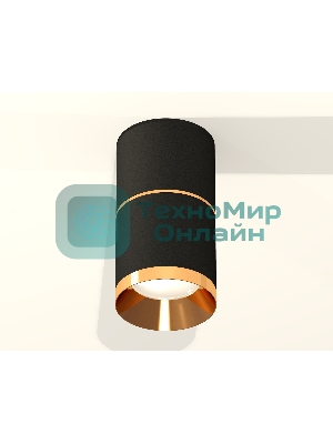 Светильник Ambrella Light XS7402181 SBK/PYG черный песок/золото желтое полированное MR16 GU5.3 (C7402, A2072, C7402, N7034)