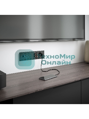 Розетка ТВ+Ethernet RJ-45 6 cat.(черный матовый)