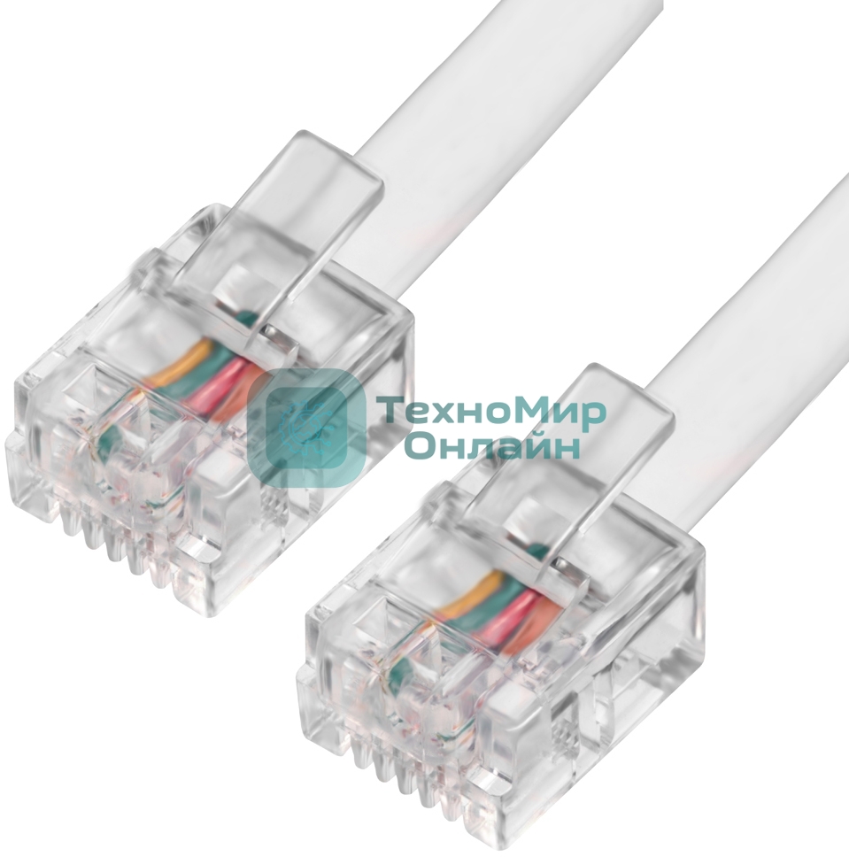 Телефонный шнур Greenconnect удлинитель для аппарата 10.0m GCR-TP6P4C-10.0m, 6P4C (джек 6p4c - jack 6p4c) белый Greenconnect Телефонный шнур удлинитель для аппарата 10.0m GCR-TP6P4C-10.0m, 6P4C (джек 6p4c - jack 6p4c) белый