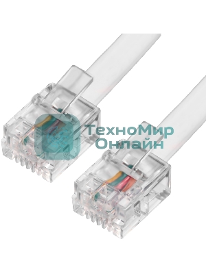 Телефонный шнур Greenconnect удлинитель для аппарата 10.0m GCR-TP6P4C-10.0m, 6P4C (джек 6p4c - jack 6p4c) белый Greenconnect Телефонный шнур удлинитель для аппарата 10.0m GCR-TP6P4C-10.0m, 6P4C (джек 6p4c - jack 6p4c) белый