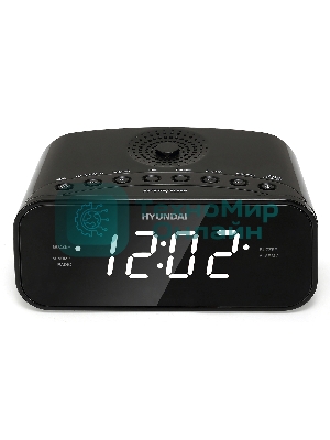 Радиобудильник Hyundai H-RCL221 черный LCD подсв:белый часы:цифровые FM