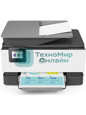 МФУ струйное HP OfficeJet Pro 9013 AiO Printer, A4, цветной, печ. до 32/18 стр/мин. (ч/б/цв.), скан. до 8 стр/мин., 1200 x 4800 dpi (печ.), 1200x1200dpi (скан.), USB, RJ-45, Wi-Fi
