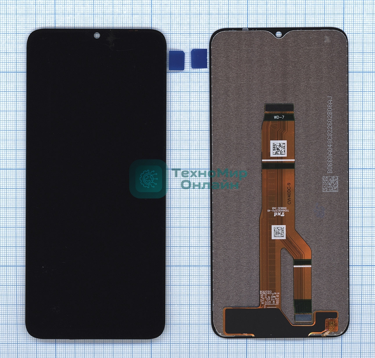 Дисплей (модуль) для Huawei Honor X6A в сборе с тачскрином черный