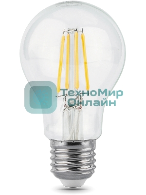 Лампа светодиодная Gauss 102802206LED Filament А60 Е27 6Вт 4100к 1/10/40