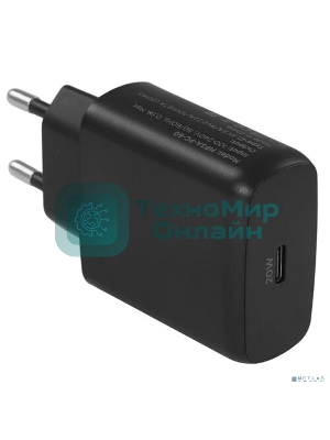 Зарядное устройство Cablexpert MP3A-PC-60 20Вт GaN, 3А, QC4.0/PD, 1xType-C, черный, пакет