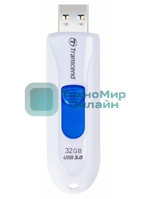Флешка USB Transcend JetFlash 790 (TS32GJF790W), 32Gb, USB 3.0, R/W 90/40, белый/синий
