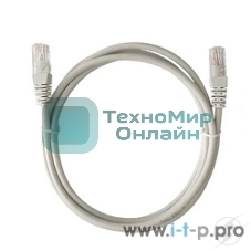 Шнур коммутационный Rexant патч-корд, U/UTP RJ45-RJ45 CAT 5e, PVC, серый, 1,5м