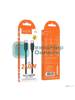 Кабель USB2.0 Hoco Type-C/Type-C, 5A, 240Вт, X115, 1м, черный, коробка