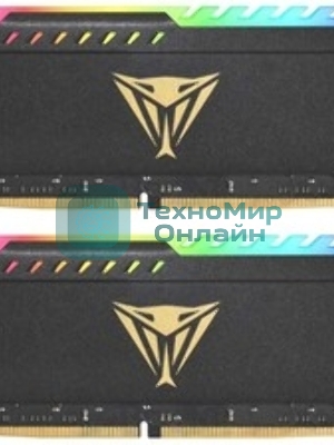 Оперативная память Patriot Viper Steel, DDR4, 64GB (2x32GB), 3600MHz, CL20, DIMM, с радиатором, RGB, черный