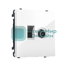 MS112510 Комплект механизма розетки компьютерной + TV оконечной SIGMA Белый глянец RJ-45 (8P8C) CAT6/50-870MHz 1dB с/ш QUANT PRO (SP1125, PR195)