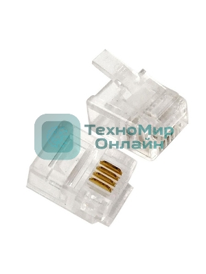 Вилка телефонная MP-6p4c/5, контакты 3m