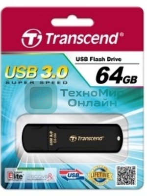 Флешка USB Transcend JetFlash 700 (TS64GJF700), 64Gb, USB 3.0, R/W 70/20, черный