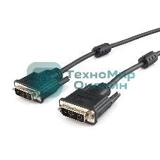 Кабель DVI-D single link Cablexpert CC-DVIL-BK-6, 19M/19M, 1.8м, CCS, черный, экран, феррит.кольца, пакет