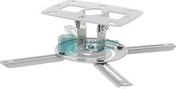 Универсальное потолочное крепление Wize WP-S высота крепления 8 см макс. расстояние между крепежными отв. 260 мм, наклон +/-15°, вращение 360°, до 8 кг, серебрист., рознич. упаковка