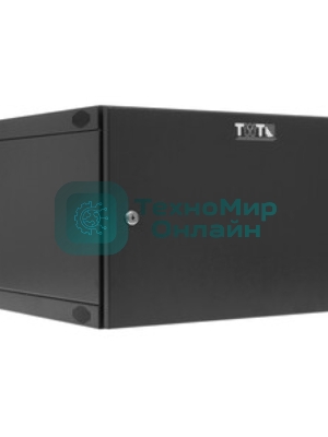 Шкаф настенный Lanmaster Next TWT-CBWNM-6U-6X6-BK 6U 550x600 мм пер. дв. металл съемные бок. пан. 60 кг черный