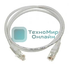 Патч-корд TWT UTP cat.6, с заливными колпачками, 1.0 м, серый