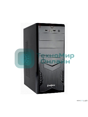 Компьютерный корпус Miditower ExeGate CP-601 Black, ATX, (CP450W, 80мм), 2хUSB, Audio