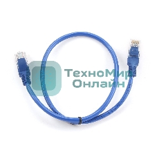 Патч-корд UTP Cablexpert cat.5e, 0.5м, литой, многожильный, синий