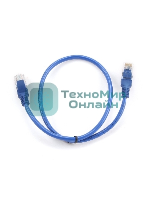 Патч-корд UTP Cablexpert cat.5e, 0.5м, литой, многожильный, синий