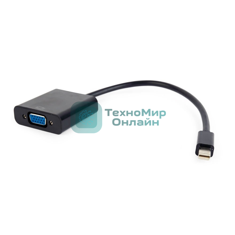 Переходник miniDisplayPort - VGA, Cablexpert A-mDPM-VGAF-02, 20M/15F, длина 15 см, черный, пакет