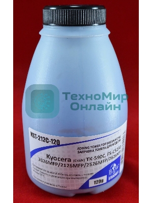 Тонер Kyocera TK-590C, FS-C5250/2026MFP/2126MFP/2526MFP/2626MF Cyan (фл. 120г) 5K B&W Standart (Tomoegawa) фас России