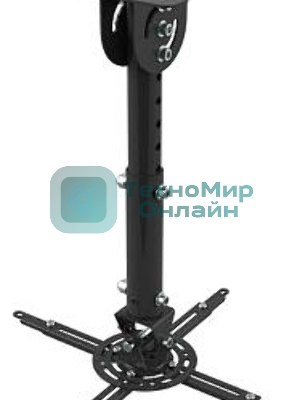 Кронштейн Wize WPA-B черный Потолочные, Макс. крепежное расстояние 260х260, макс. вес нагрузки 12 кг, Наклон,поворот °+/-15, расстояние от стены/ потолка 35-46 см