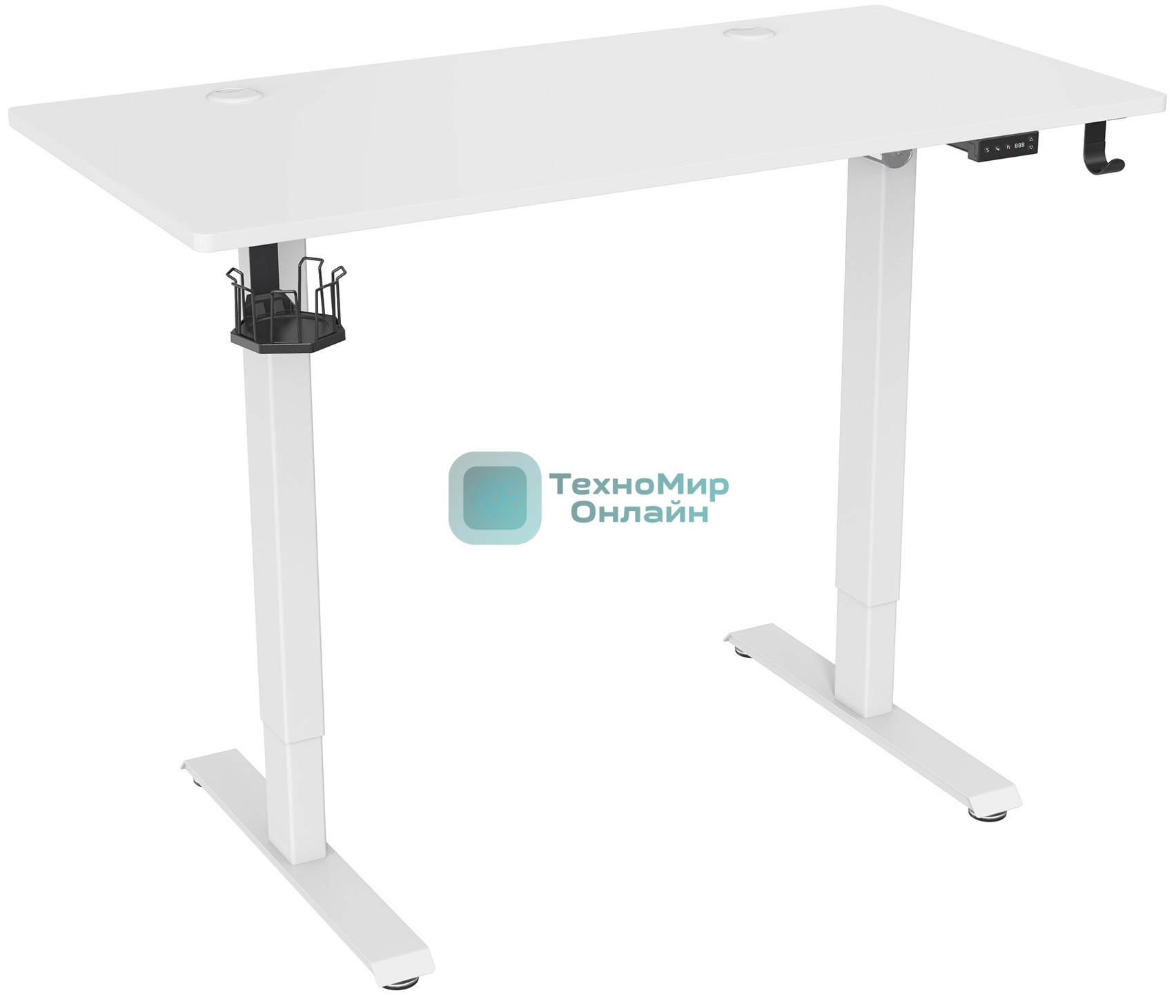 Стол игровой Cactus CS-ED-WWT столешница МДФ белый, каркас белый