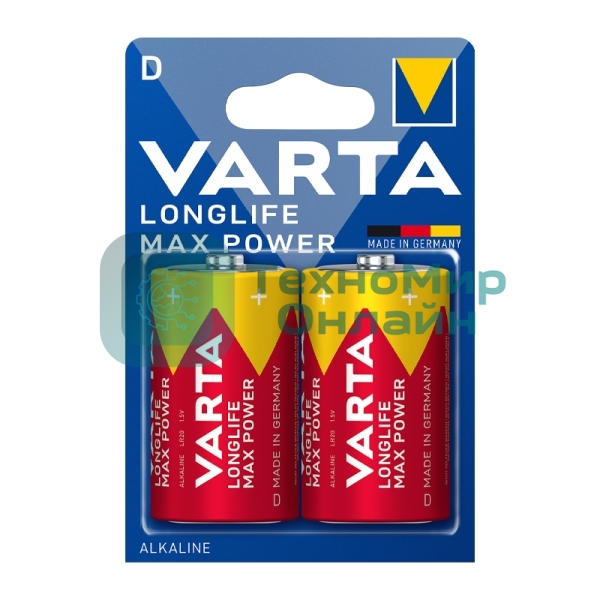 Батарейка VARTA LONGLIFE MAX P. D бл. 2
