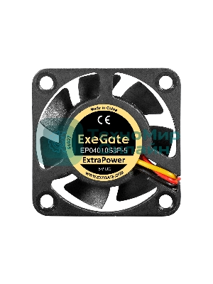 Вентилятор для корпуса ExeGate ExtraPower EP04010S3P-5 черный, 40 мм, 7500 об/мин, 35 дБ, 3 pin