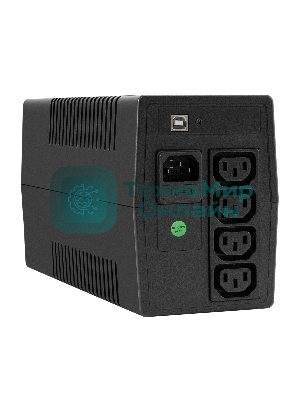 Источник бесперебойного питания ExeGate Power NB-1000.LED.AVR.4C13.USB (1000VA/650W, LED, AVR, 4*C13, USB, батарея 12V 9Ah, черный)
