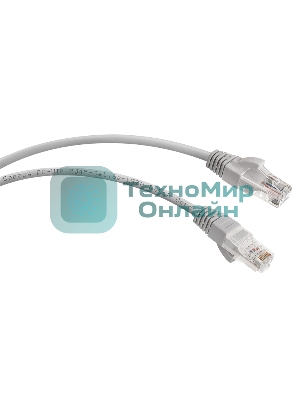 Шнур коммутационный Cabeus, cat.6a, неэкр., U/UTP, RJ45/RJ45, LSZH, AWG24, 0.5м, серый