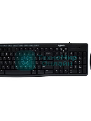 Комплект клавиатура+мышь Logitech Desktop MK200 проводной, USB, 1000 DPI, чёрный