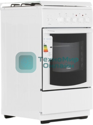 Плита комбинированная Flama RK 23-121 W белый, конфорок 3 газовых и 1 электрическая, духовка 50 л, 50 см x 85 см x 60 см