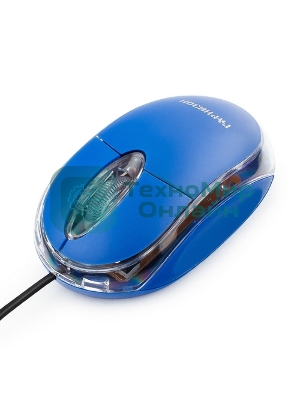 Мышь проводная Гарнизон GM-100B синий, 1000 dpi, USB, кнопки - 3