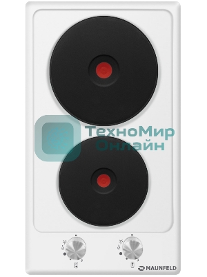 Электрическая варочная панель Maunfeld EEHE.32.4W, конфорок: 2 шт., эмаль, независимая, белый