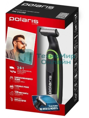 Машинка для стрижки Polaris PHC 0303RB черный/лайм 240Вт