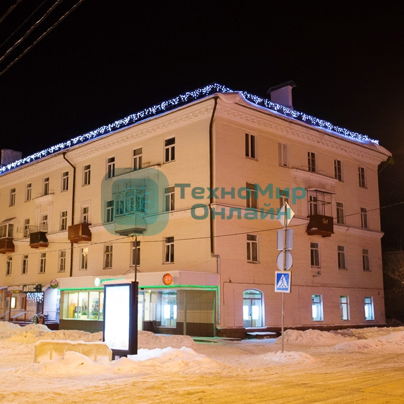 Гирлянда Neon-night Айсикл (Бахрома) светодиодная 5х0,7 м, 152 LED, черный провод каучук, белое свечение