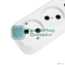 Удлинитель 3 гнезда, 5 м, 2х0,75 мм², б/з, белый PROconnect