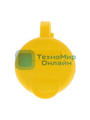 Розетка переносная влагозащищенная Rexant с крышкой, с/з, 16 А, IP44, каучук, желтый