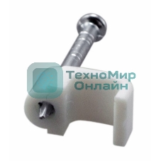 Крепеж кабеля плоский Rexant 6 х 4 мм, белый (упак. 50 шт)