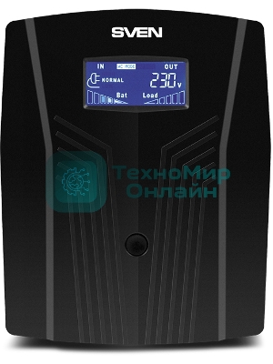 Источник бесперебойного питания UPS Sven Pro 1500 (1000 WA, LCD, USB, RG-45, 3 евро розетки)