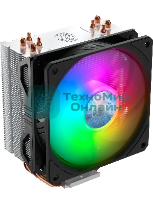 Кулер для процессора Cooler Master Hyper 212 ARGB черный, 120 мм, алюминий/медь, 1800 об/мин, 27 дБ, 4 pin, 150 Вт, 157 мм