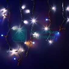 Гирлянда Neon-night Айсикл (Бахрома) светодиодная 5х0,7 м, с эффектом мерцания, 152 LED, черный провод каучук, белое свечение