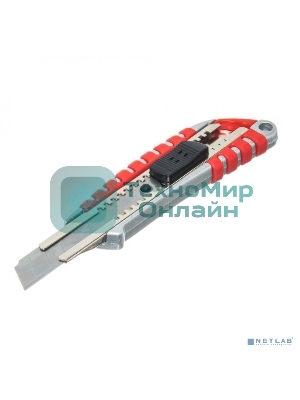 Нож с сегментированным лезвием Rexant 18 мм, металлический обрезиненный корпус