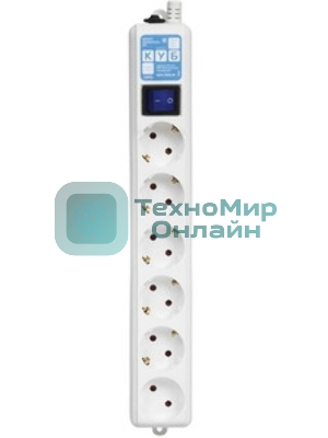 Фильтр-удлинитель Power Cube PRO SPL6-16-P-3М, 3,0 м, LC контур, 16А/3,5кВт 3*1,5мм