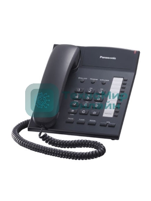 Телефон проводной Panasonic KX-TS2382RUB черный индикатор вызова,повторный набор последнего номера,4 уровня громкости звонка